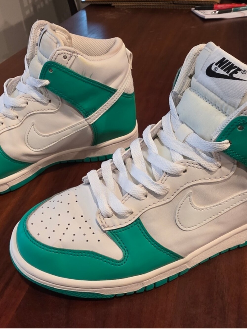 Nike Women’s High-Top Sneakers in White and Teal